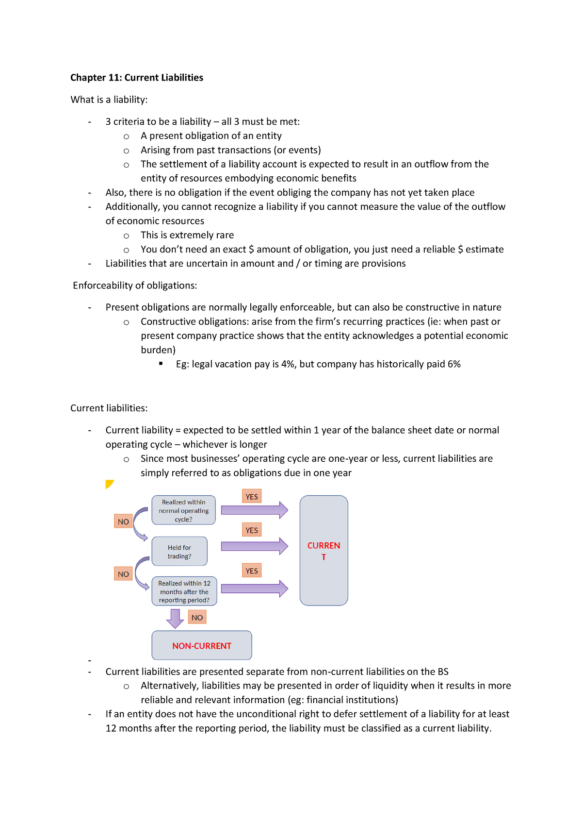 AFM 391 Notes - Chapter 11: Current Liabilities What Is A Liability: 3 ...