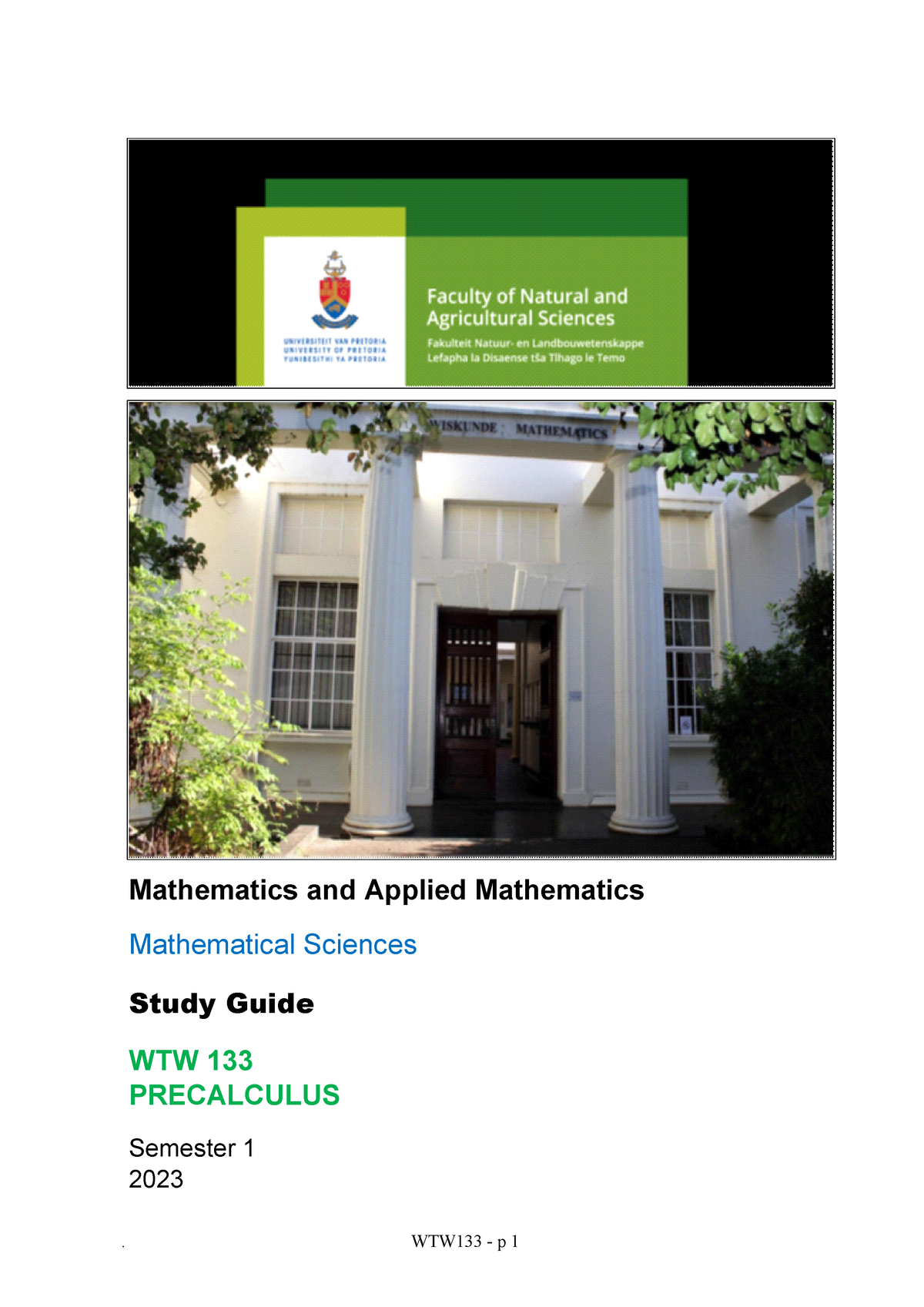 WTW133 Complete Study Guide Semester 1 2023 - Mathematics And Applied ...