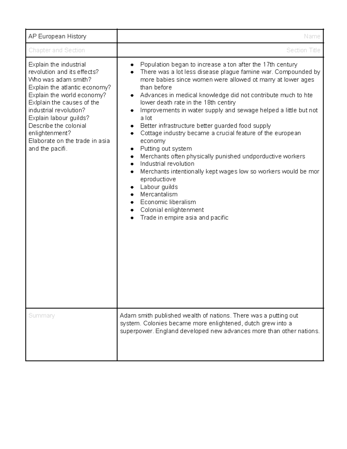 Chapter 17b Cornell Notes AP European History Name Chapter And chapter-17b-cornell-notes-ap-european-history-name-chapter-and