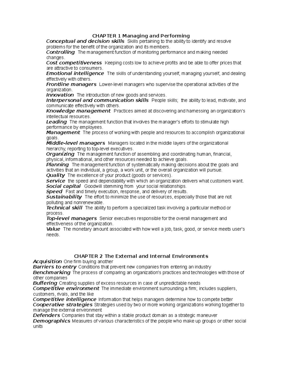 C483 definitions for OA - BUS 2301 - WGU - Studocu