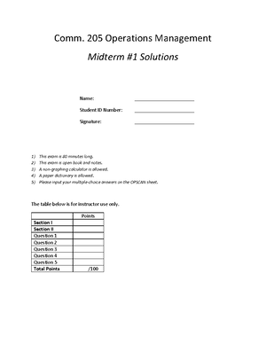 Comm 205 Midterm Cheat Sheet - Total Measure: Output/ (total Inputs ...