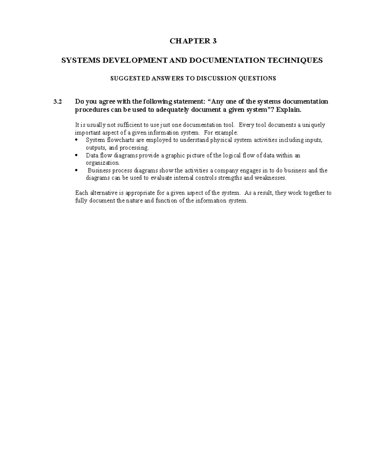 Solutions week 2 - Tutorial 2 - CHAPTER 3 SYSTEMS DEVELOPMENT AND ...