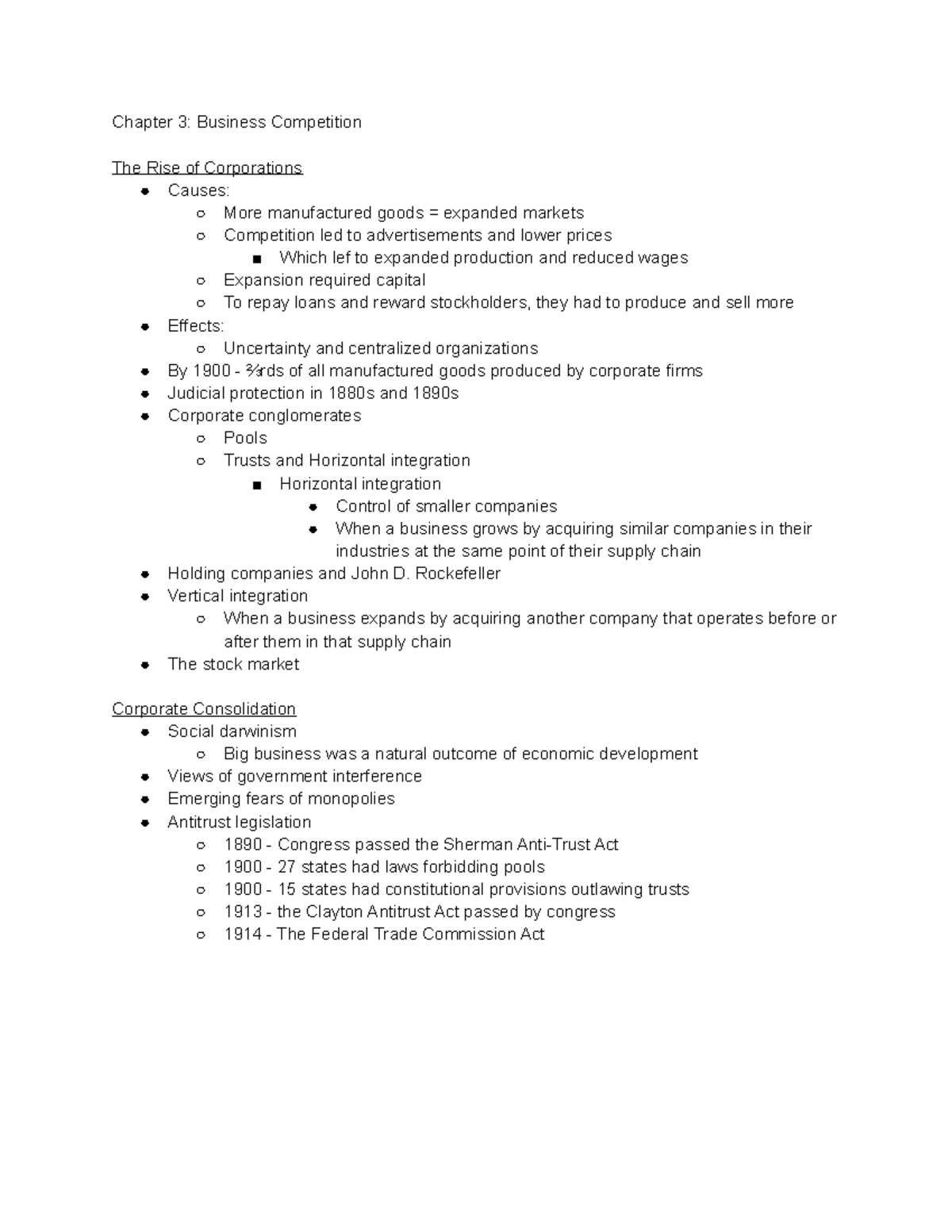 Chapter 3 Business Competition - Chapter 3: Business Competition The ...