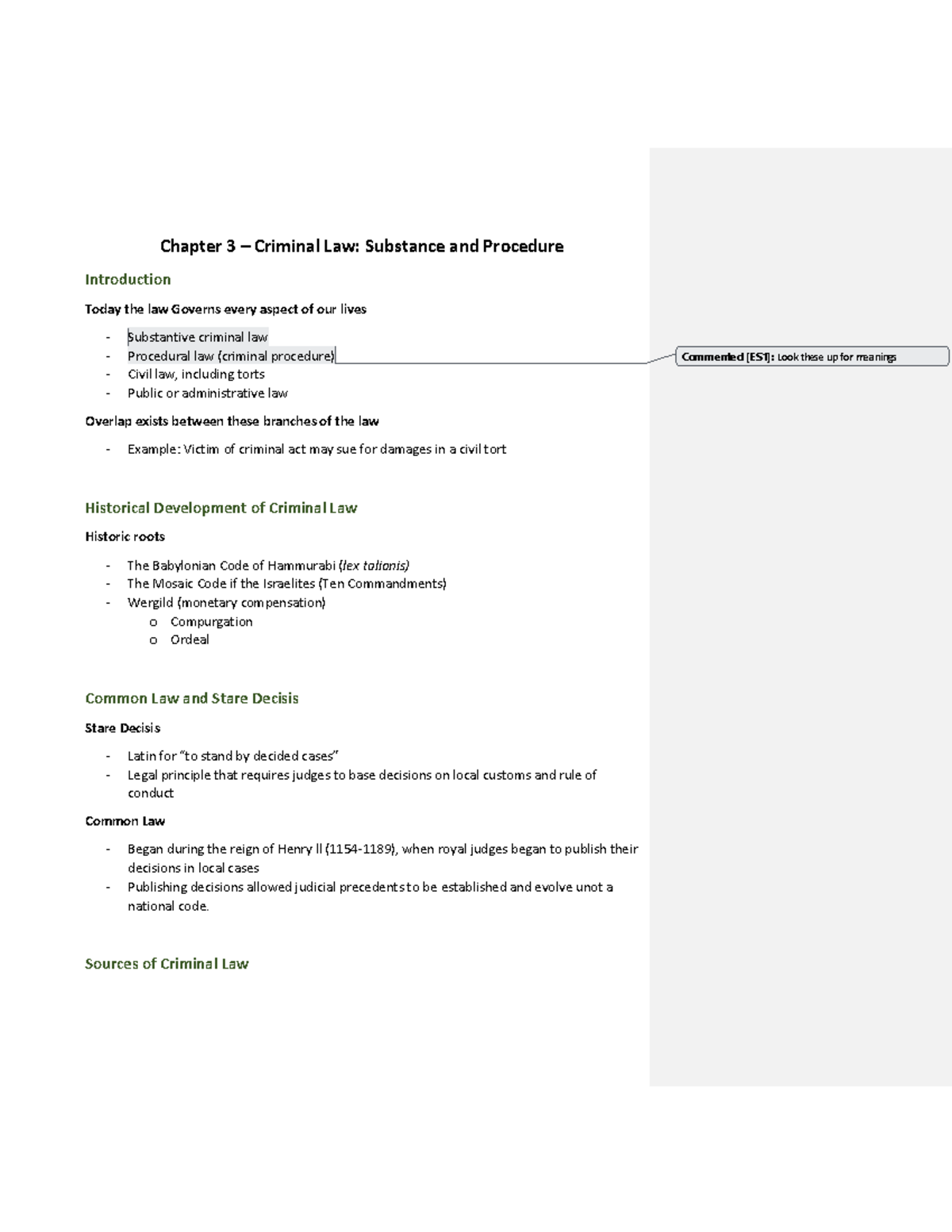 Chapter 3 - Criminal Law Substance and Procedure - CRM 102 - Studocu