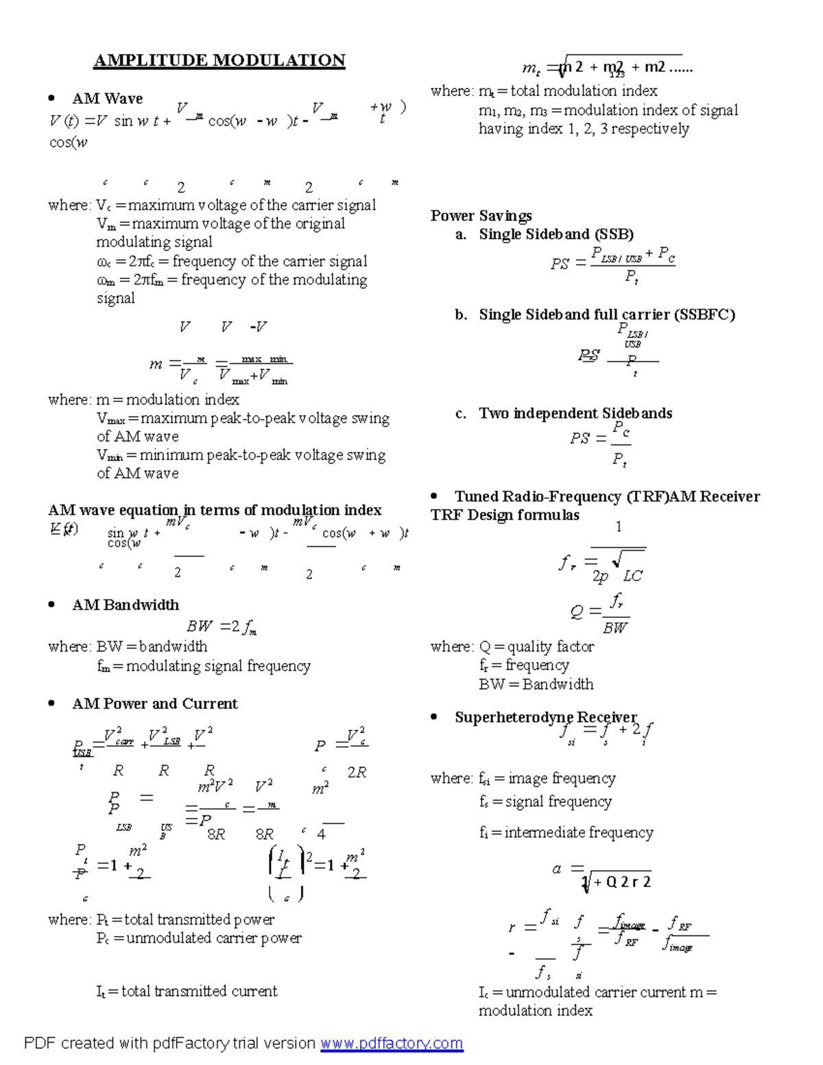 Communications Formulas and Concepts - PDF created with pdfFactory ...