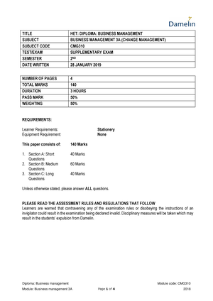 Business management 3A - Individual Assignment Cover Sheet Student’s ...