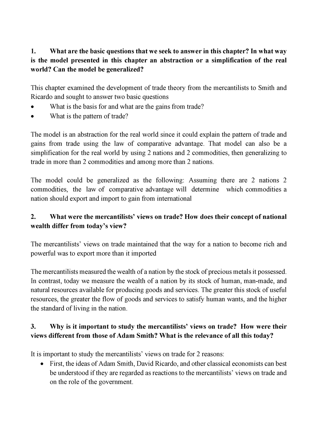 Chapter 2-questions for review - What are the basic questions that we ...