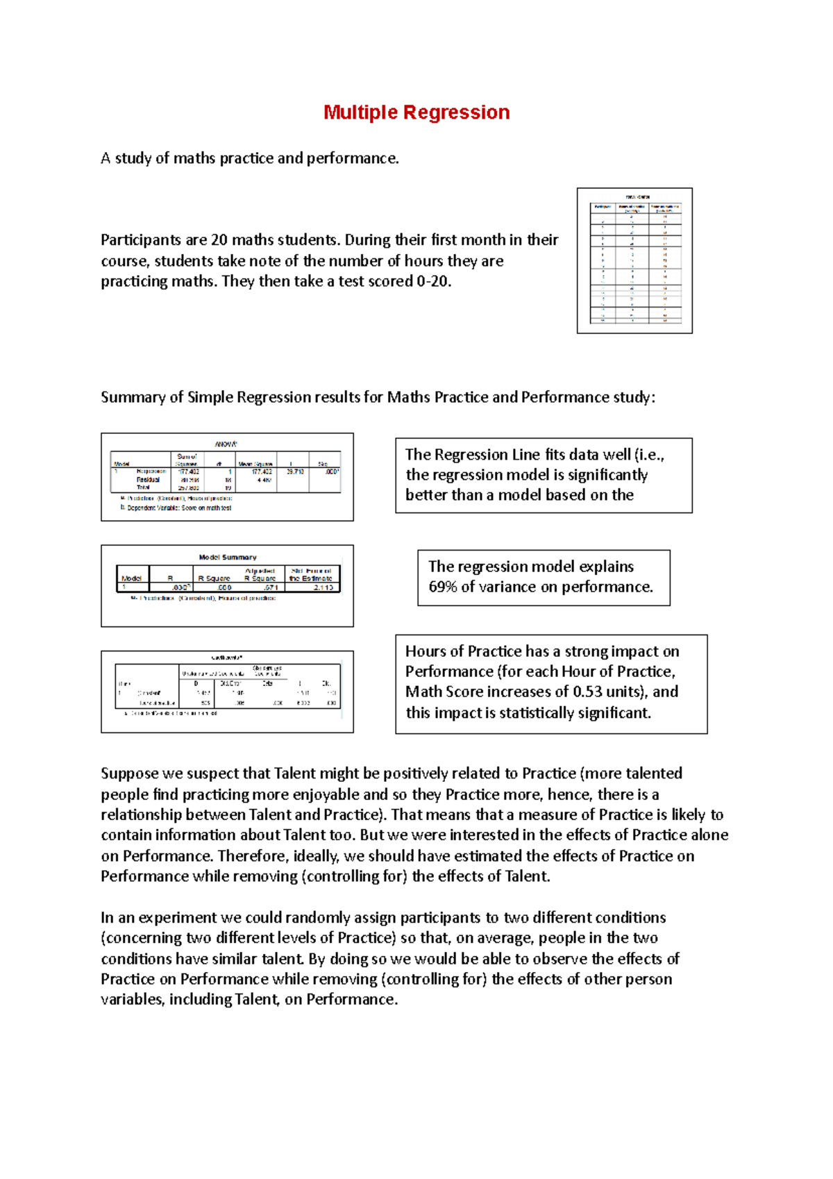 Research Skills - Lecure 6 - Multiple Regression - Multiple Regression ...