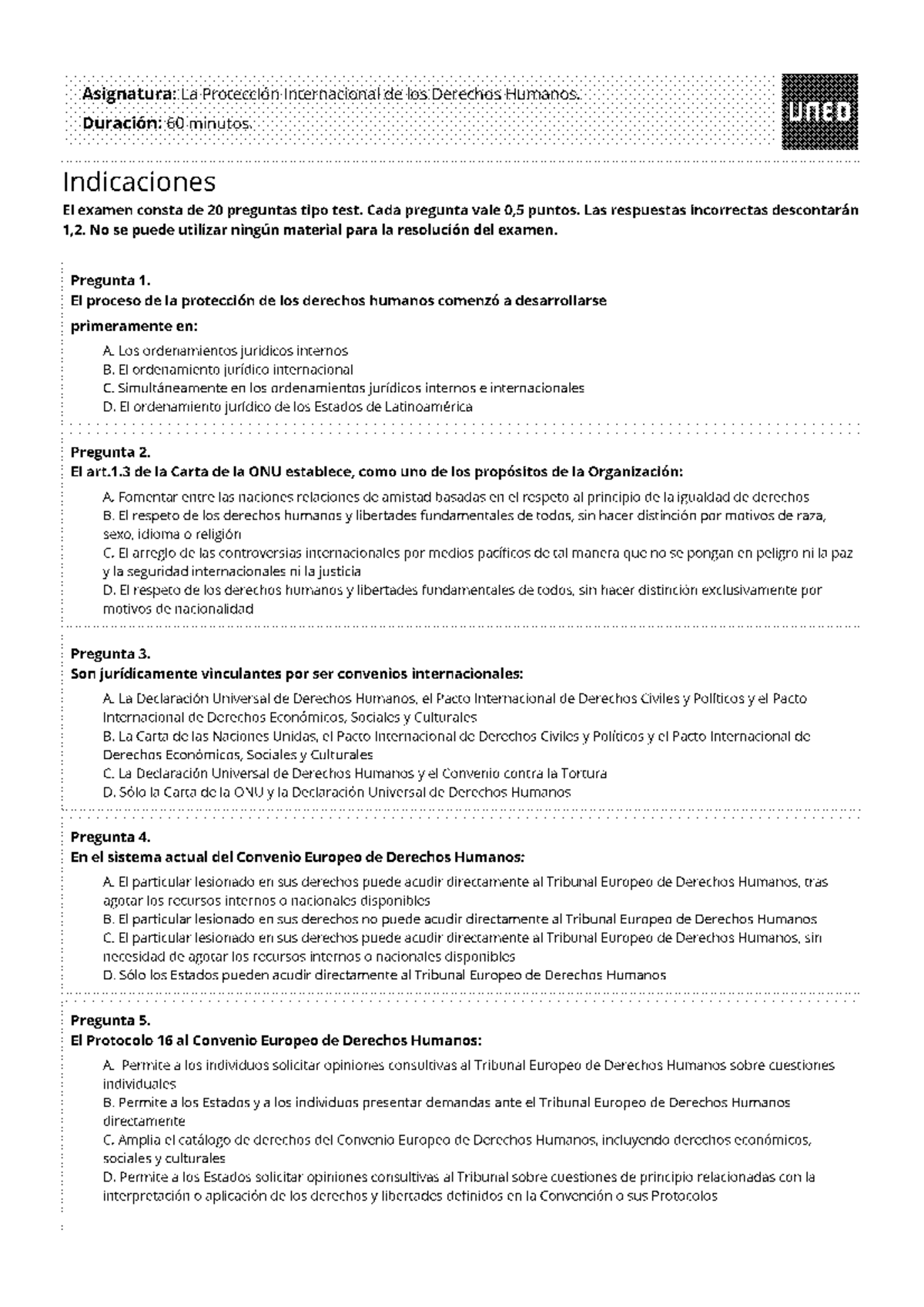 2º Semana 2022 - Examen - La Protección Internacional de los Derechos ...