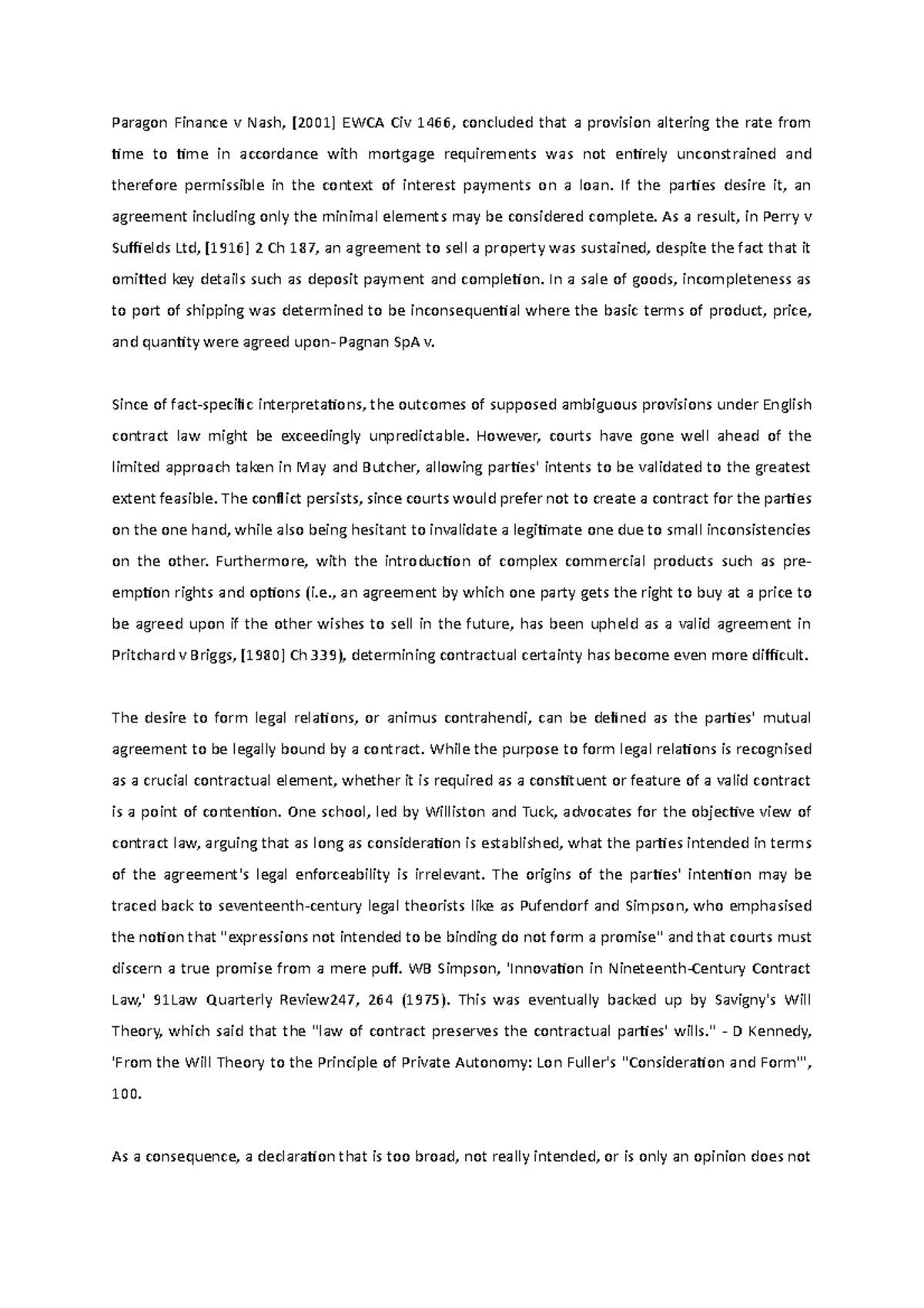 Contract law revision 2 - LAW1108 - MDX - Studocu