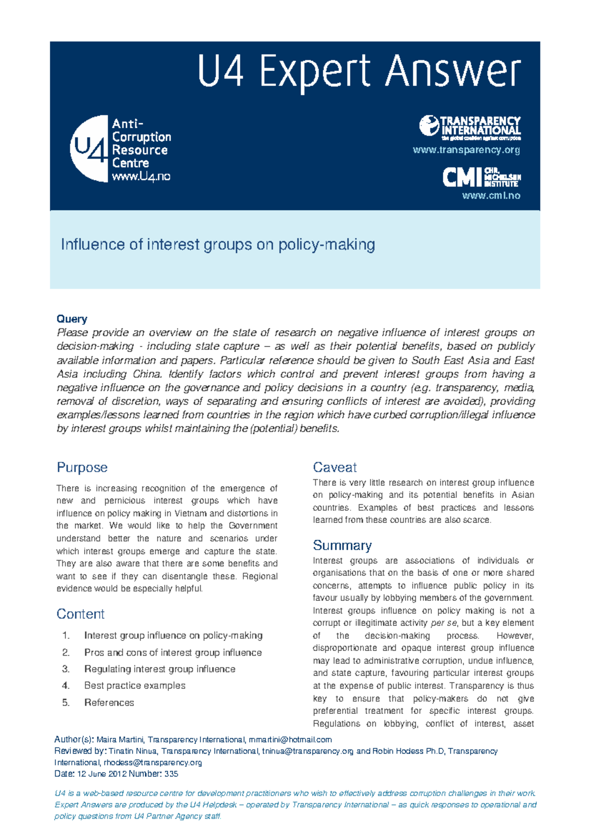 Publication influence-of-interest-groups-on-policy-making ...