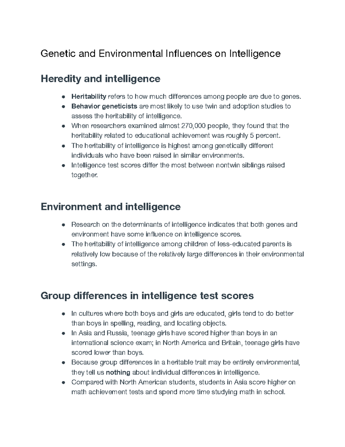 Genetic And Environmental Influences On Intelligence - Behavior ...