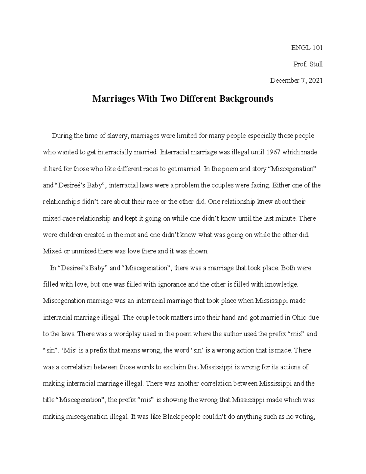 simple marriage essay