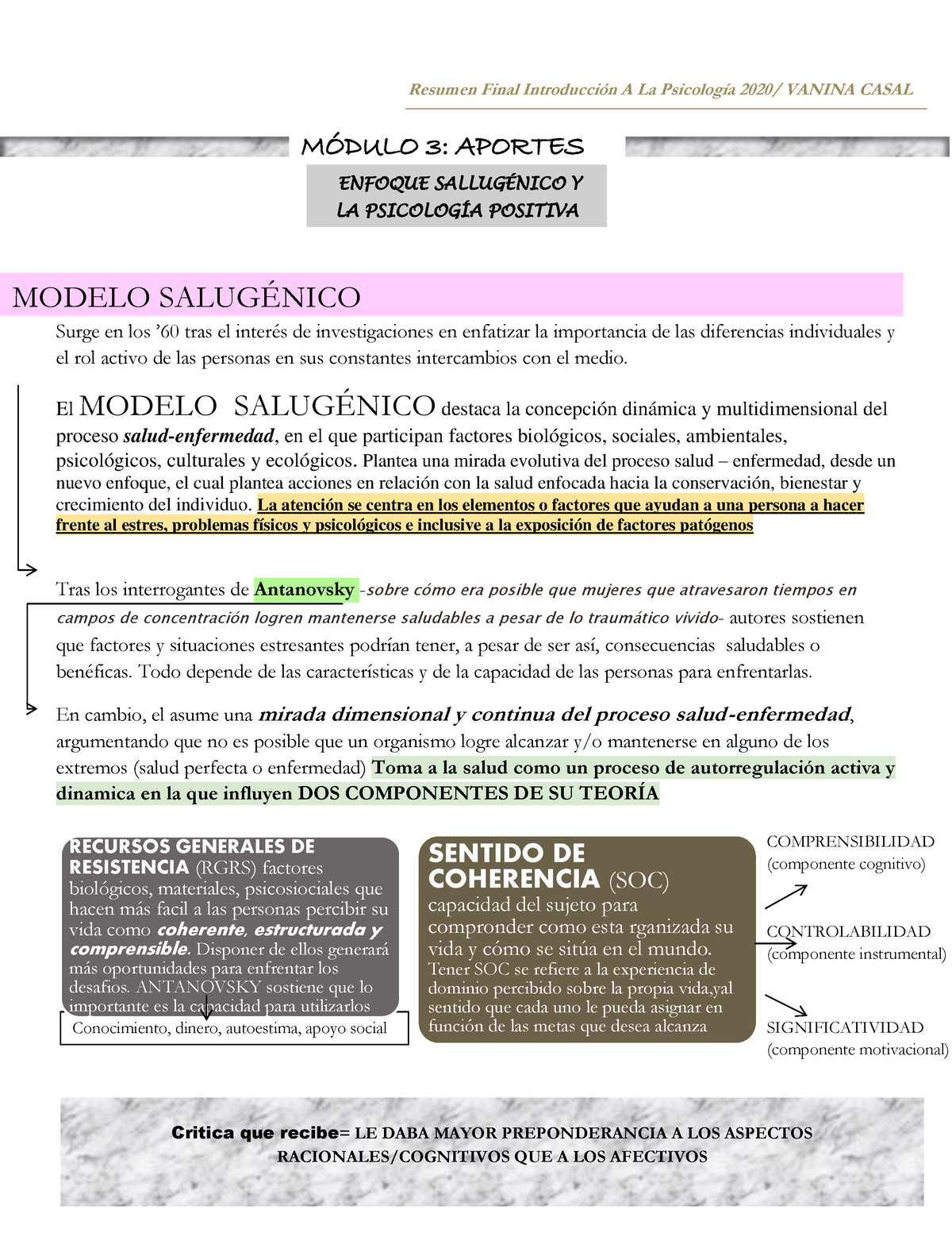 Resumen U11 IntroduccióN- Psicología Positiva-PDF - COMPRENSIBILIDAD ...