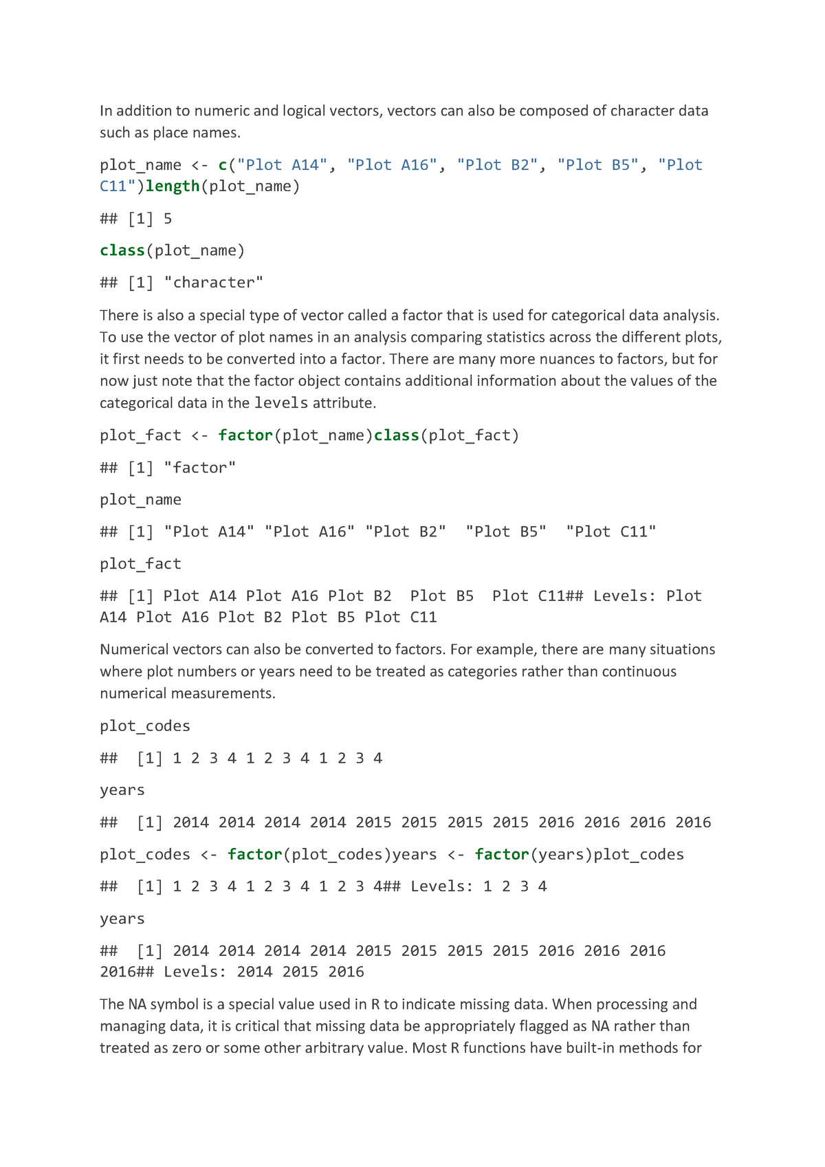 Introduction To R Part 2 - In Addition To Numeric And Logical Vectors ...