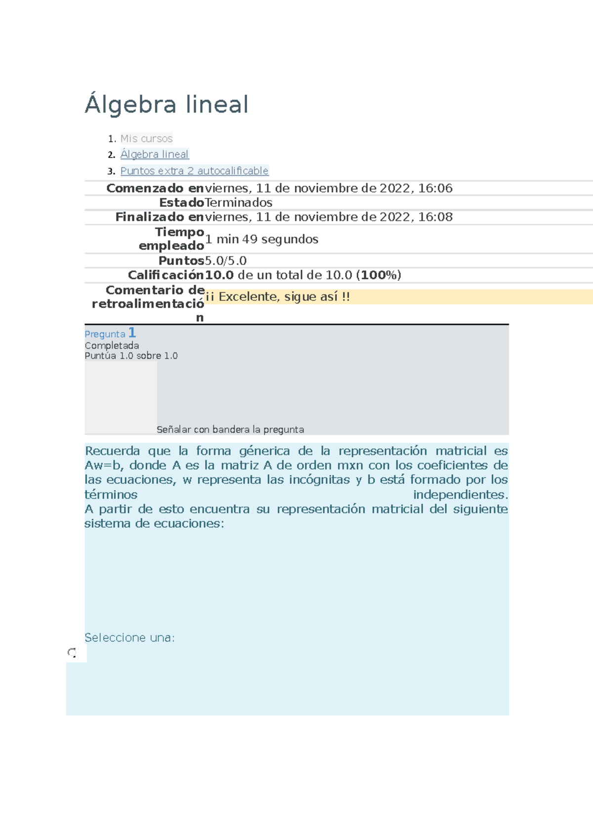 Álgebra Lineal Autocalificable Semana 2 Correcto - Álgebra Lineal Mis ...