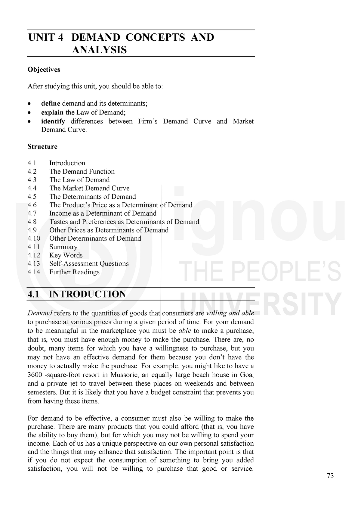 Demand Concepts AND Analysis - Demand Concepts And UNIT 4 DEMAND ...