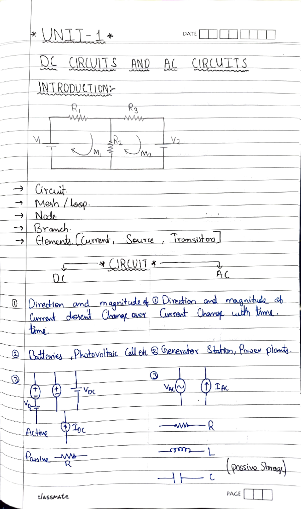 EEE1 - EEE Chap1 - UNII-1* NTRODUCTIDN: DC CRUITS AND AC CIRCUITS ...