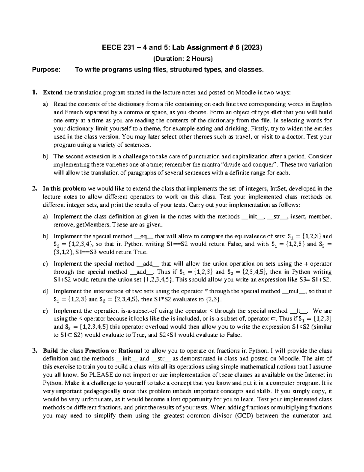 EECE 231 Lab 6 2023 - dfsds - EECE 231 – 4 and 5: Lab Assignment # 6 ...