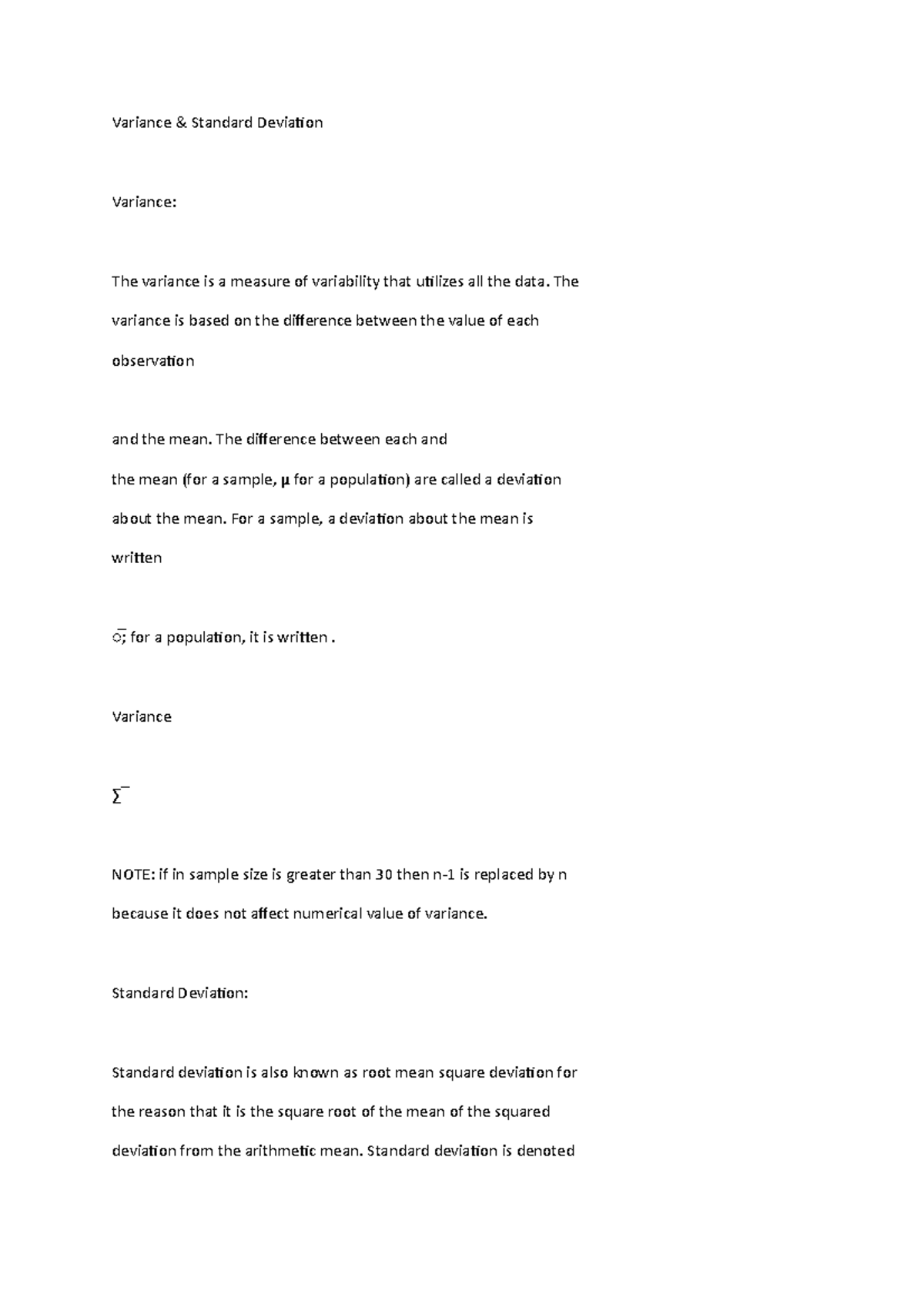 Variance - The variance is based on the difference between the value of ...