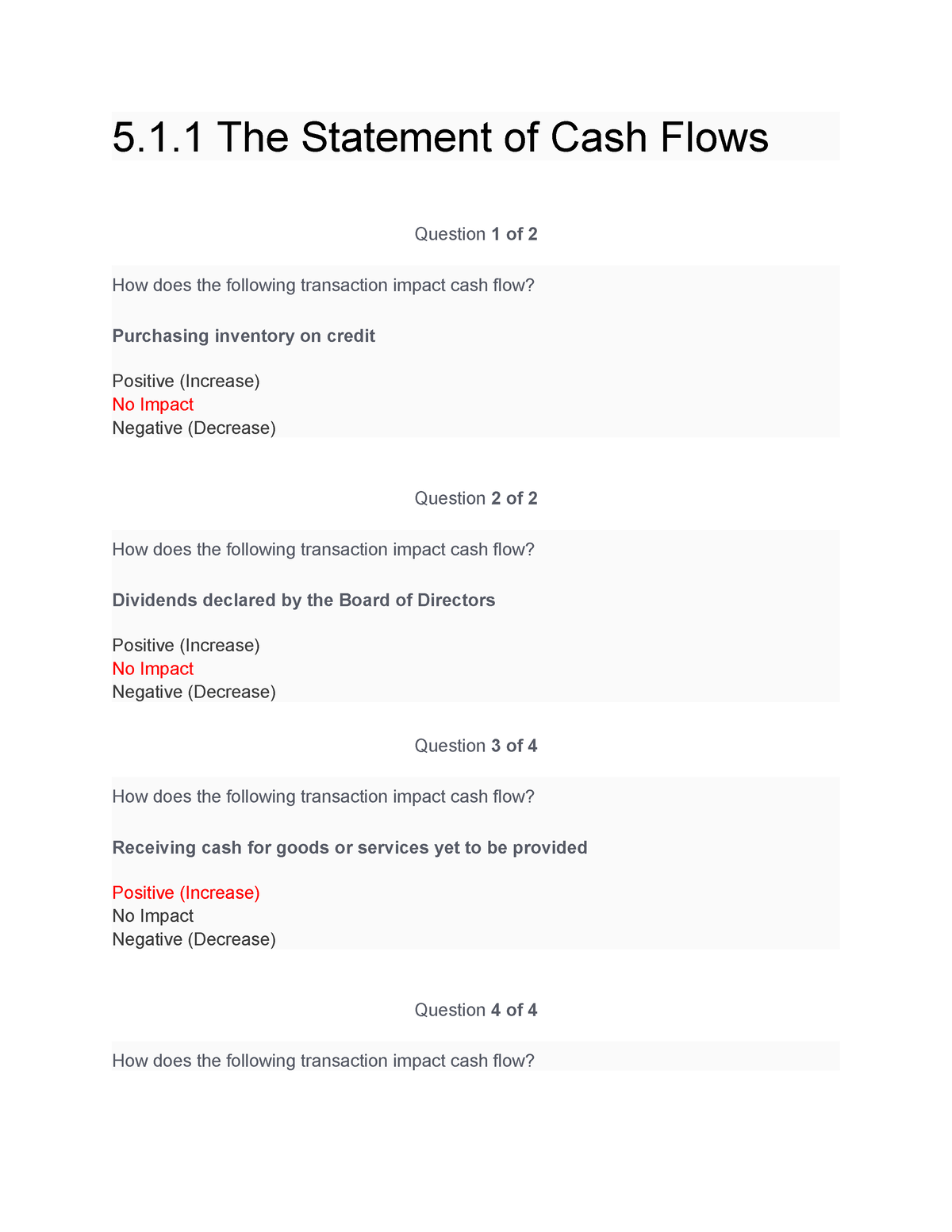 Module 5 Financial Accounting - 5.1 The Statement of Cash Flows ...