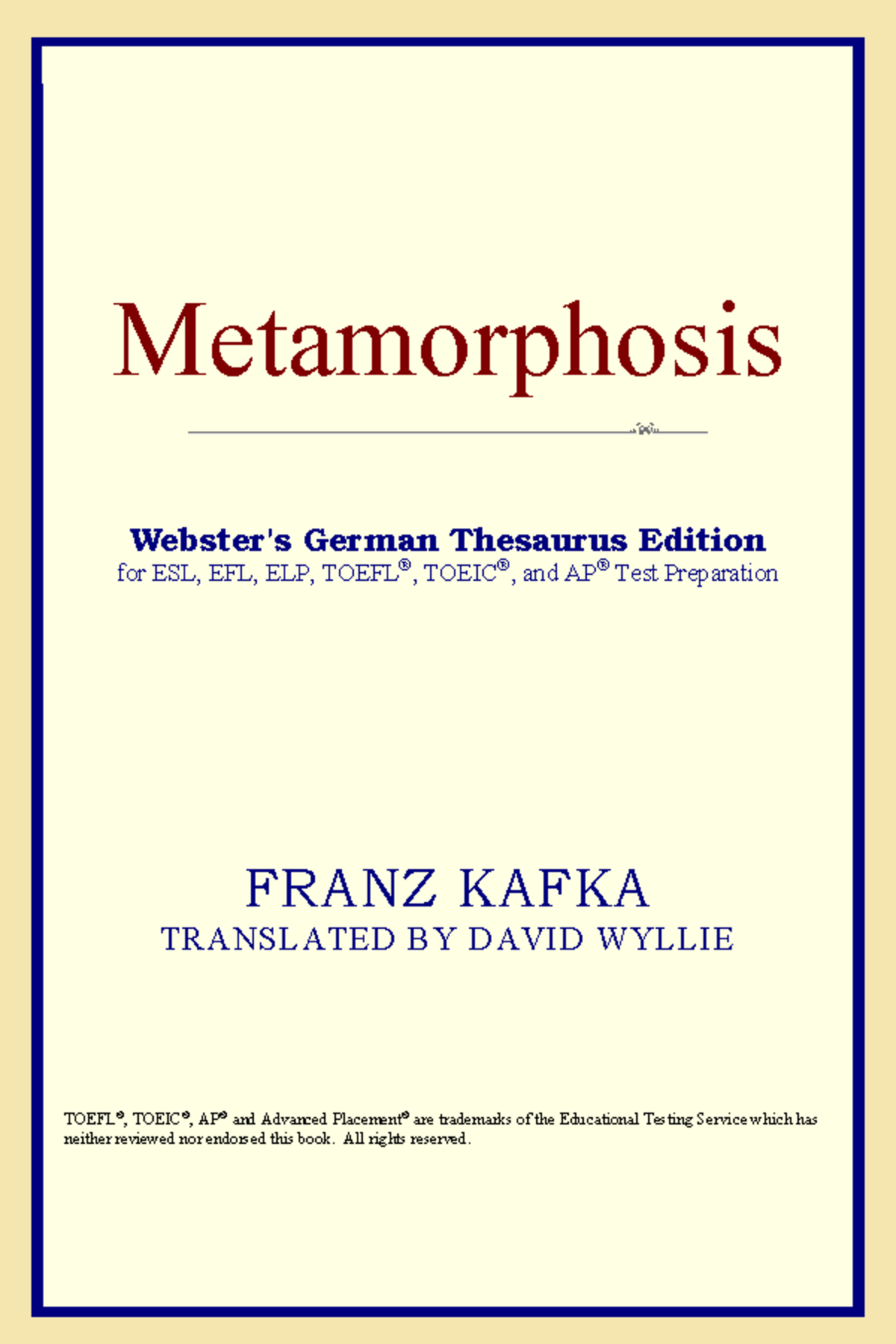 Franz Kafka Metamorphosis (ster's German Thesaurus Edition) (2006