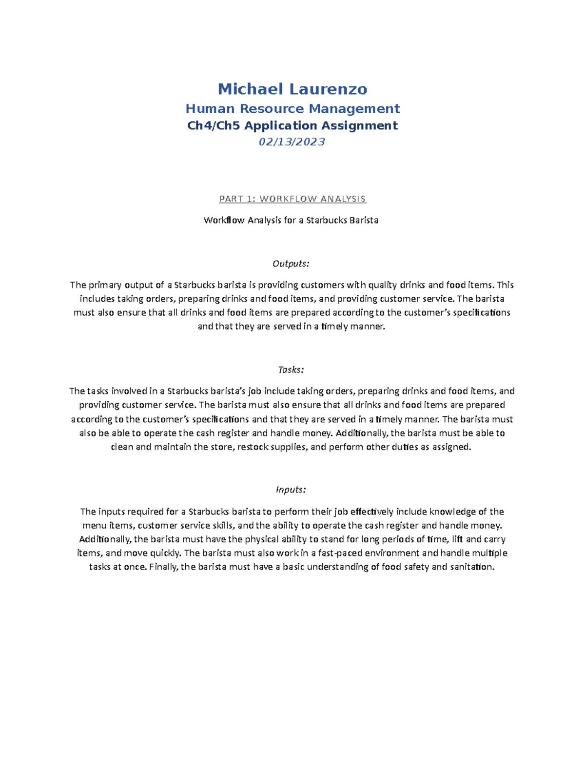 Michael Laurenzo - Ch4 and Ch5 Application Assignment - Michael ...