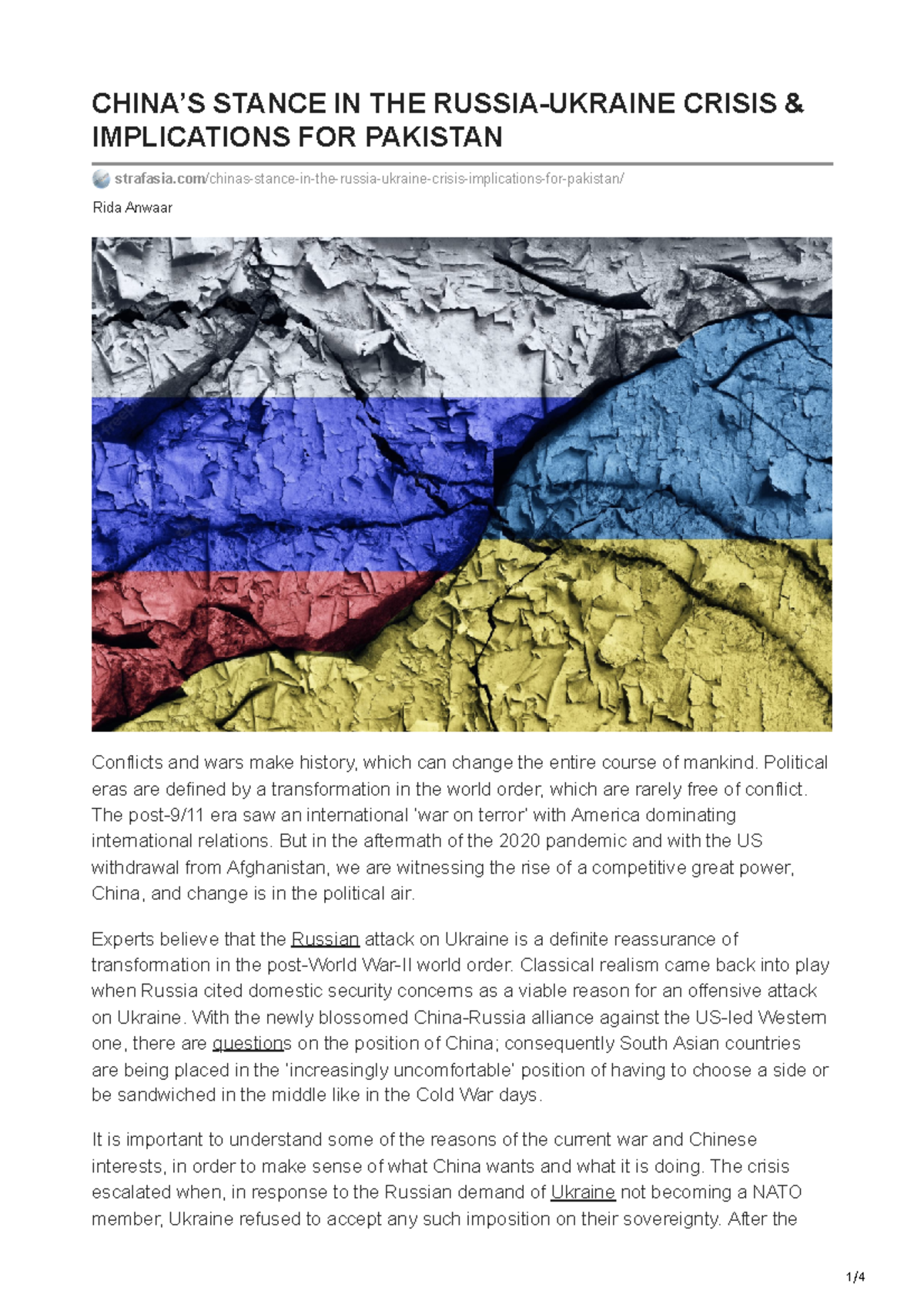 Strafasia.com- Chinas Stance IN THE Russia- Ukraine Crisis Implications ...