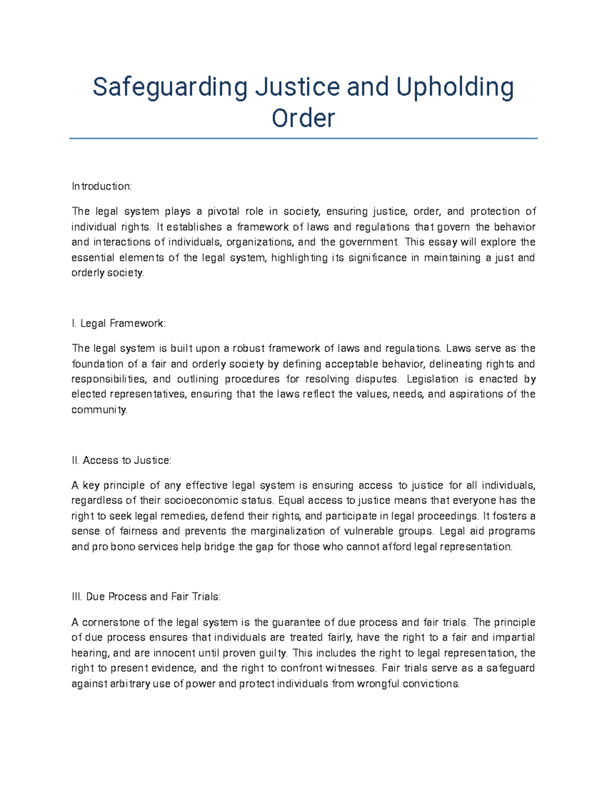 Safeguarding Justice And Upholding Order Safeguarding Justice And