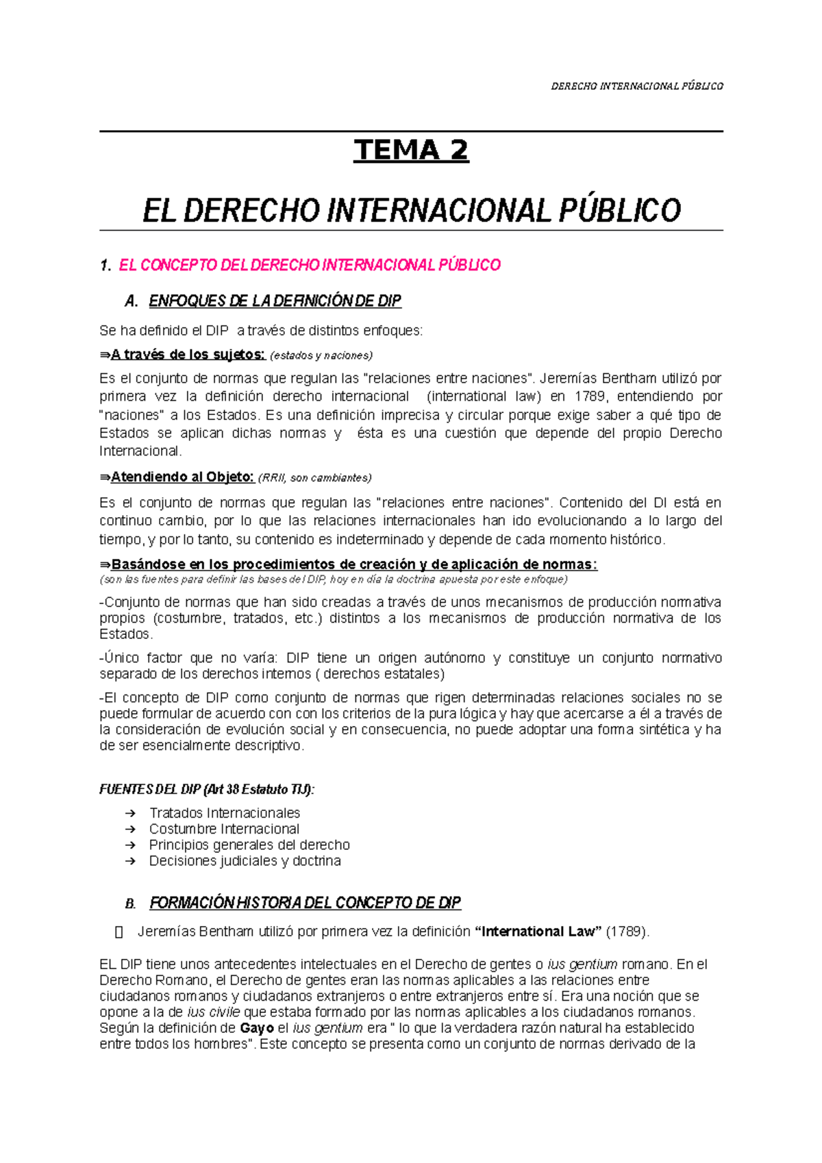TEMA 2 - apuntes - DERECHO INTERNACIONAL PÚBLICO TEMA 2 EL DERECHO ...