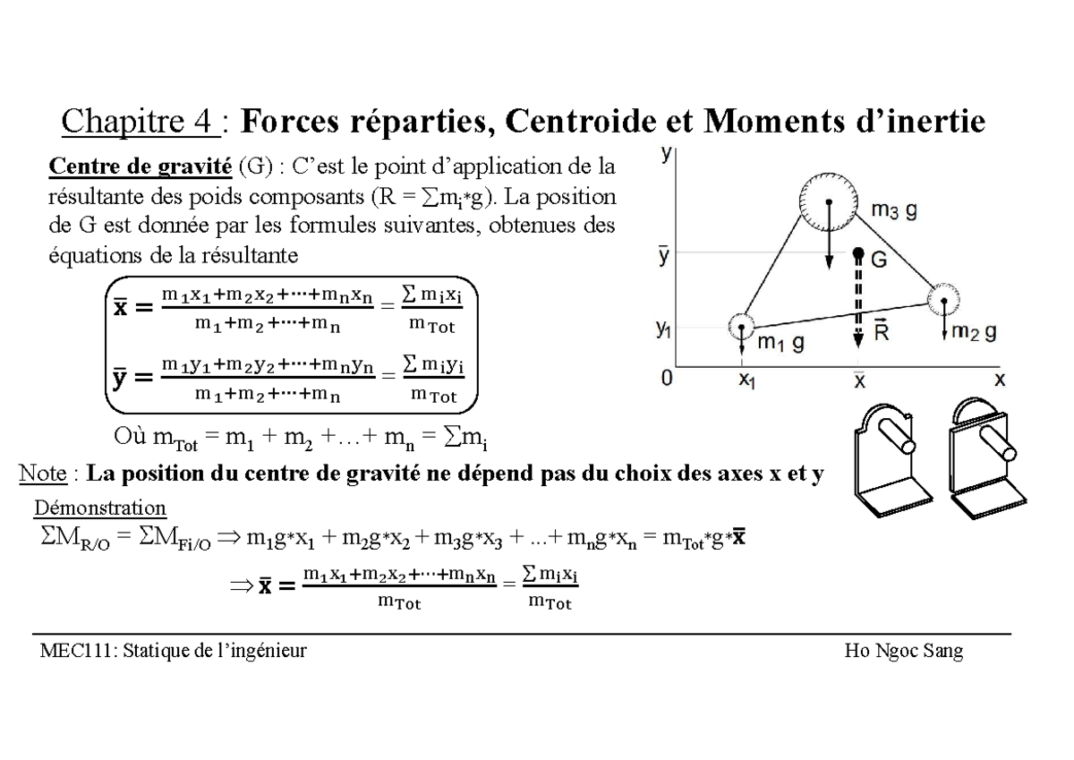 Cours Chapitre 04 Centroide ppt - Chapitre 4 : Forces réparties ...