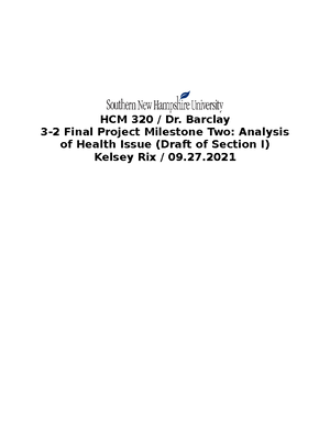 3-2 Final Project Milestone Two Analysis of Health Issue Draft of ...