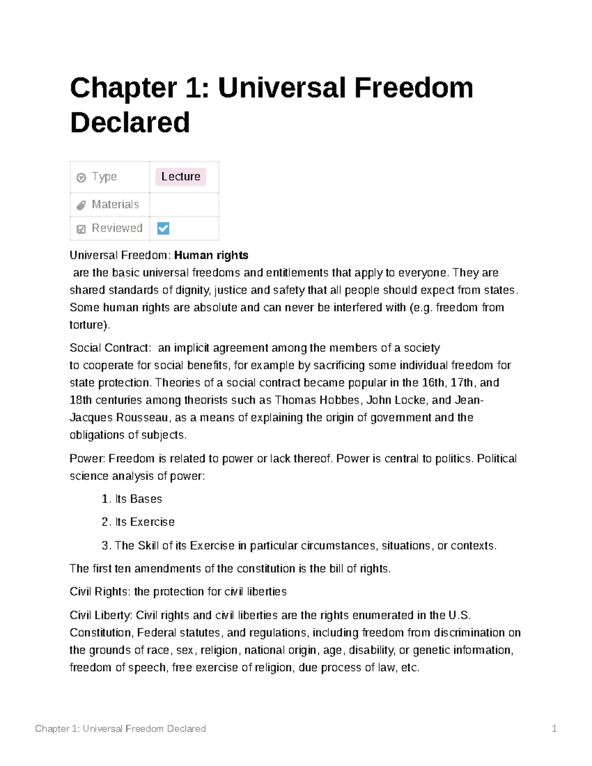 Chapter 1 Universal Freedom Declared - Chapter 1: Universal Freedom ...
