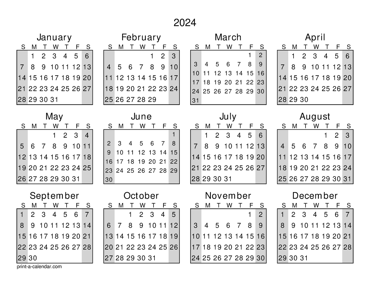 Calendar 2 - 2024 January S M T W T F S 1 2 3 4 5 6 7 8 9 10 11 12 13 ...