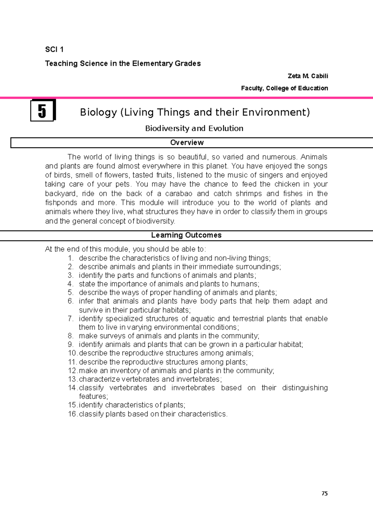 ScienceModule5 123 SCI 1 Teaching Science in the Elementary
