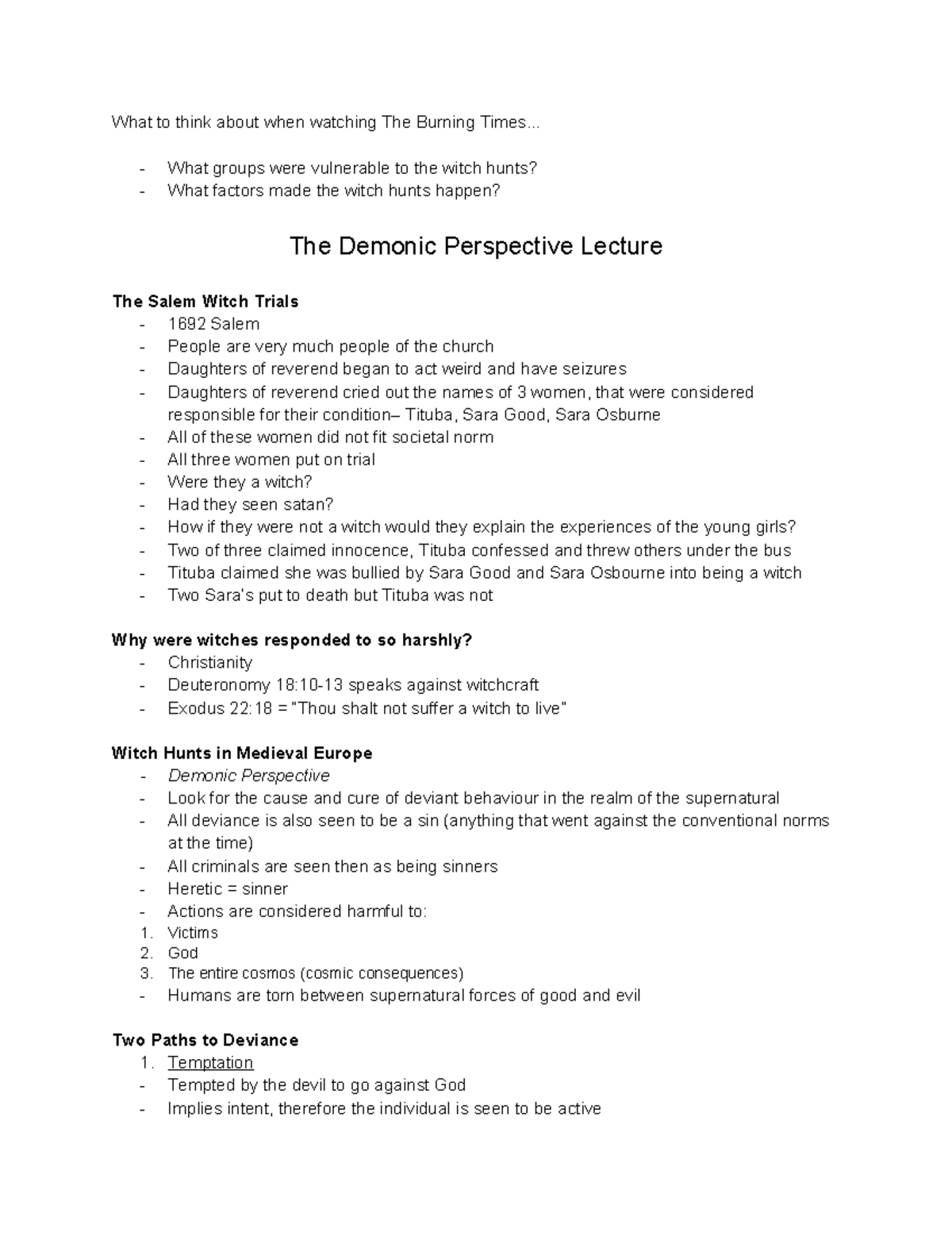 The Demonic Perspective - What to think about when watching The Burning ...