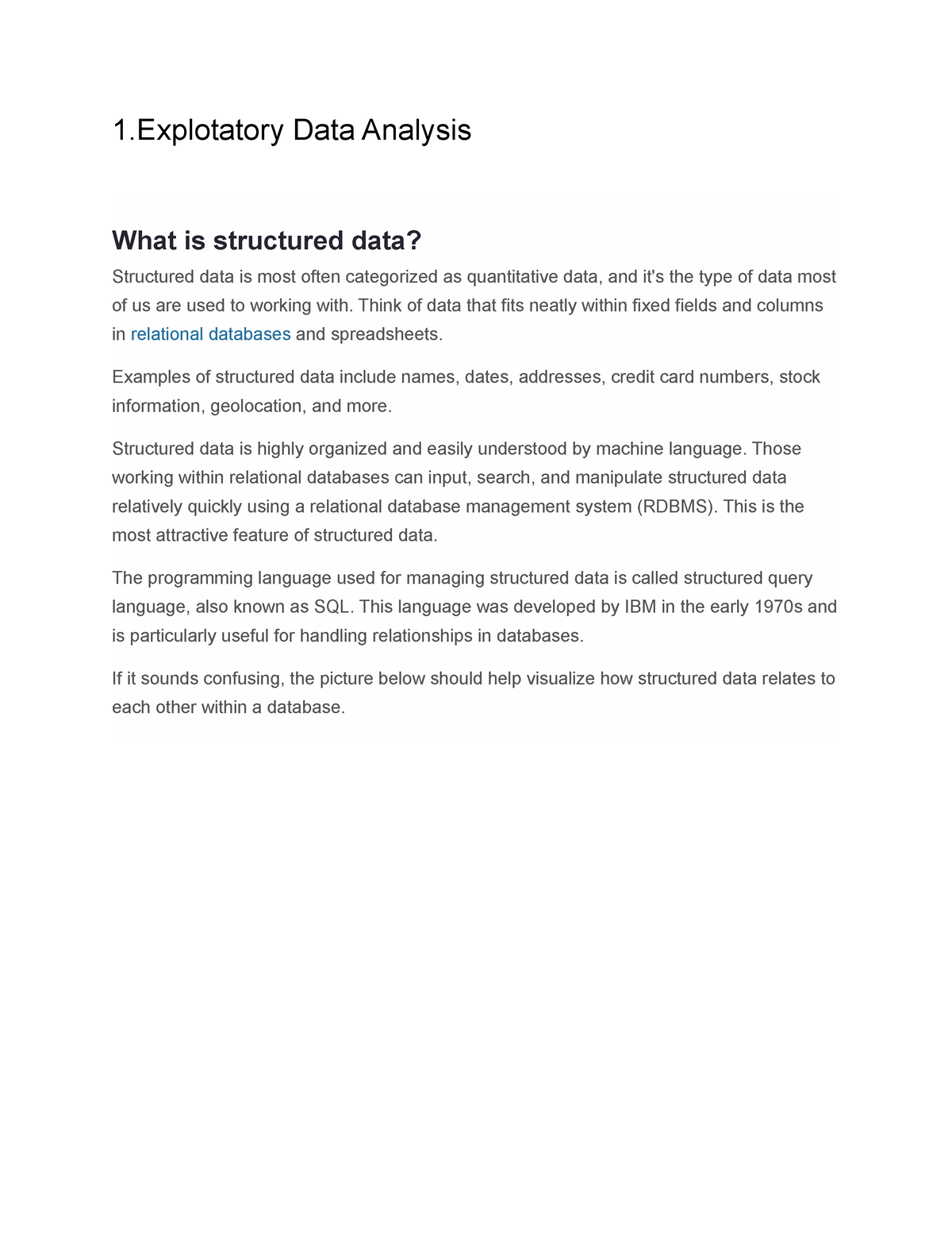 1.Exploratory Data Analysis - 1 Data Analysis What Is Structured Data ...