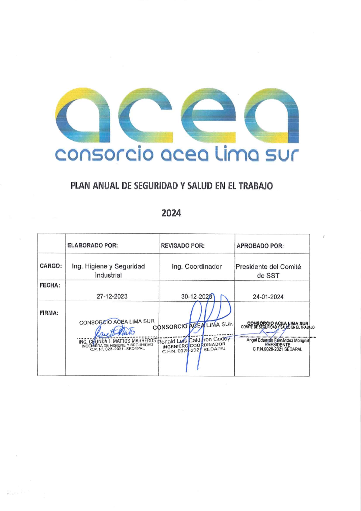 CS-PL-SST-01- PLAN Anual DE Seguridad Y Salud EN EL Trabajo 2024 - PLAN ...