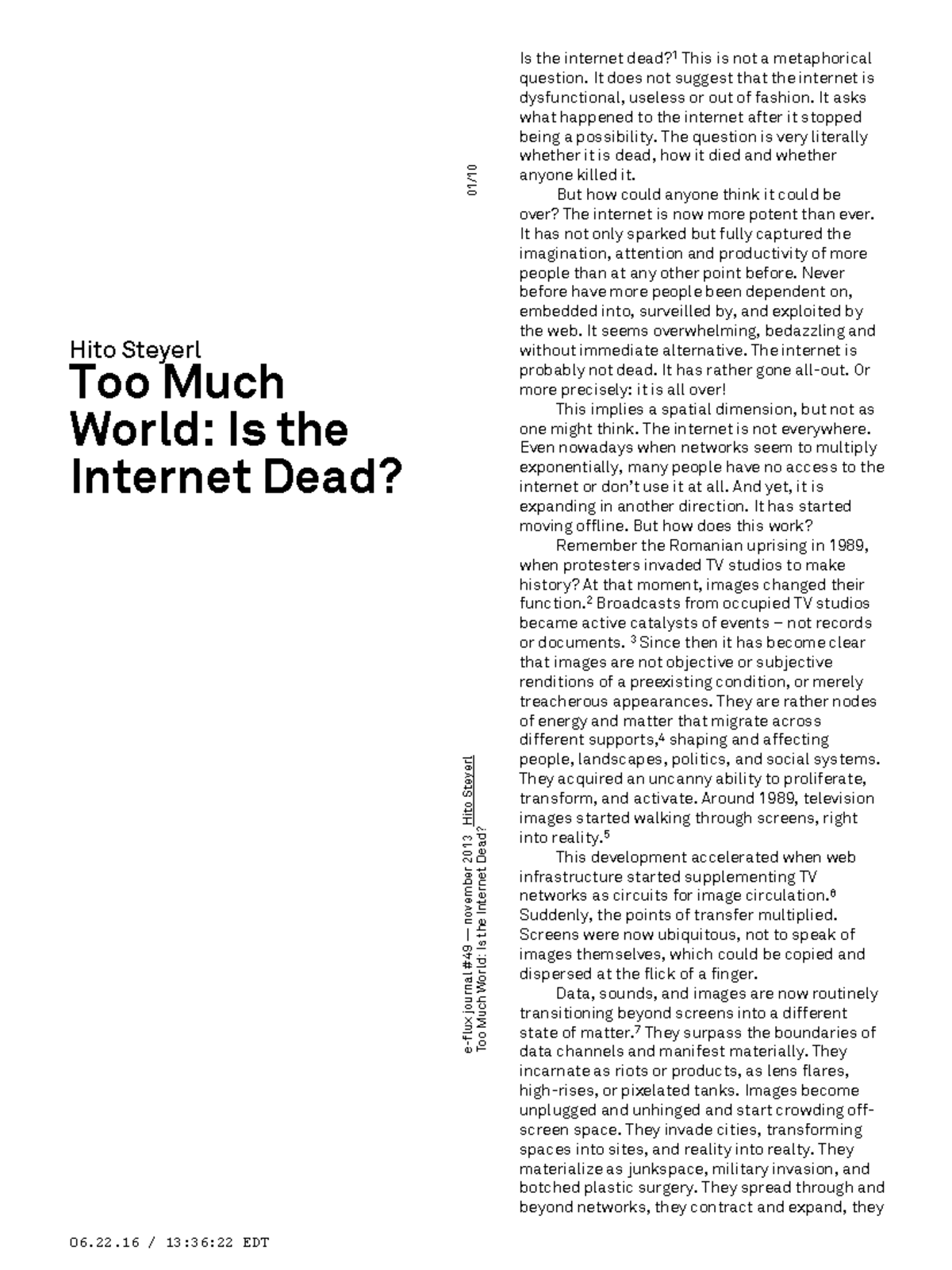Too much world- is the internet dead - Hito Steyerl Too Much World: Is ...