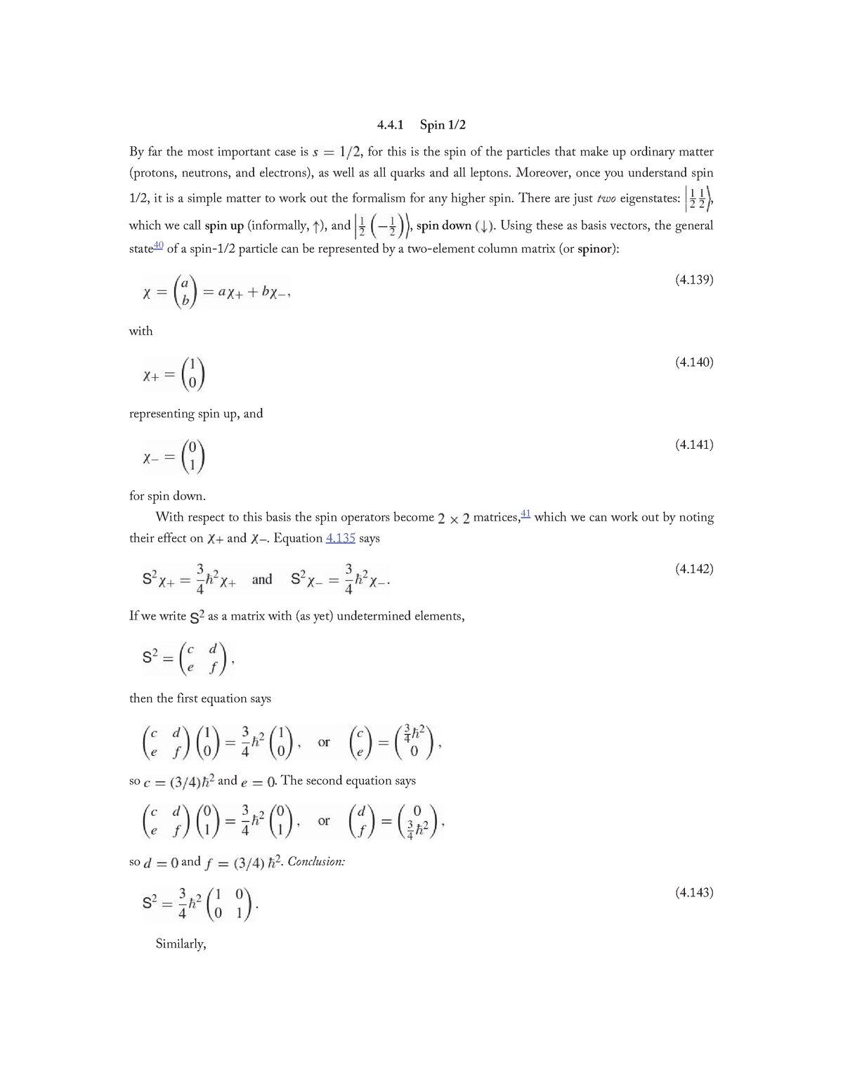 One and One Half Spin - Textbook: Intro to Quantum Mechanics, 3rd ...