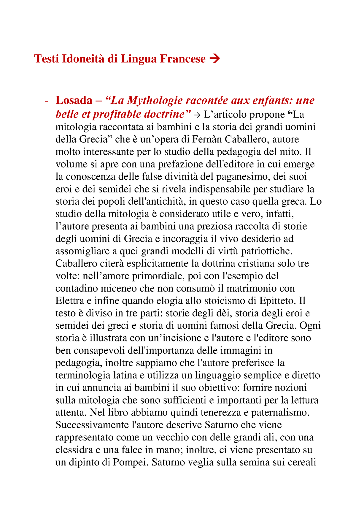 Esame Idoneità Francese - Testi Idoneità Di Lingua Francese - Losada ...