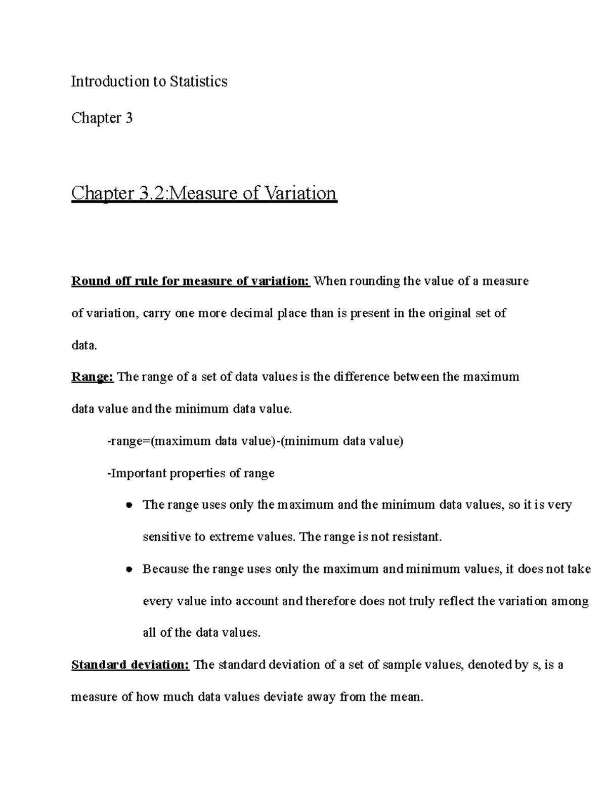 Introduction To Statistics Chapter 3 - Introduction To Statistics ...