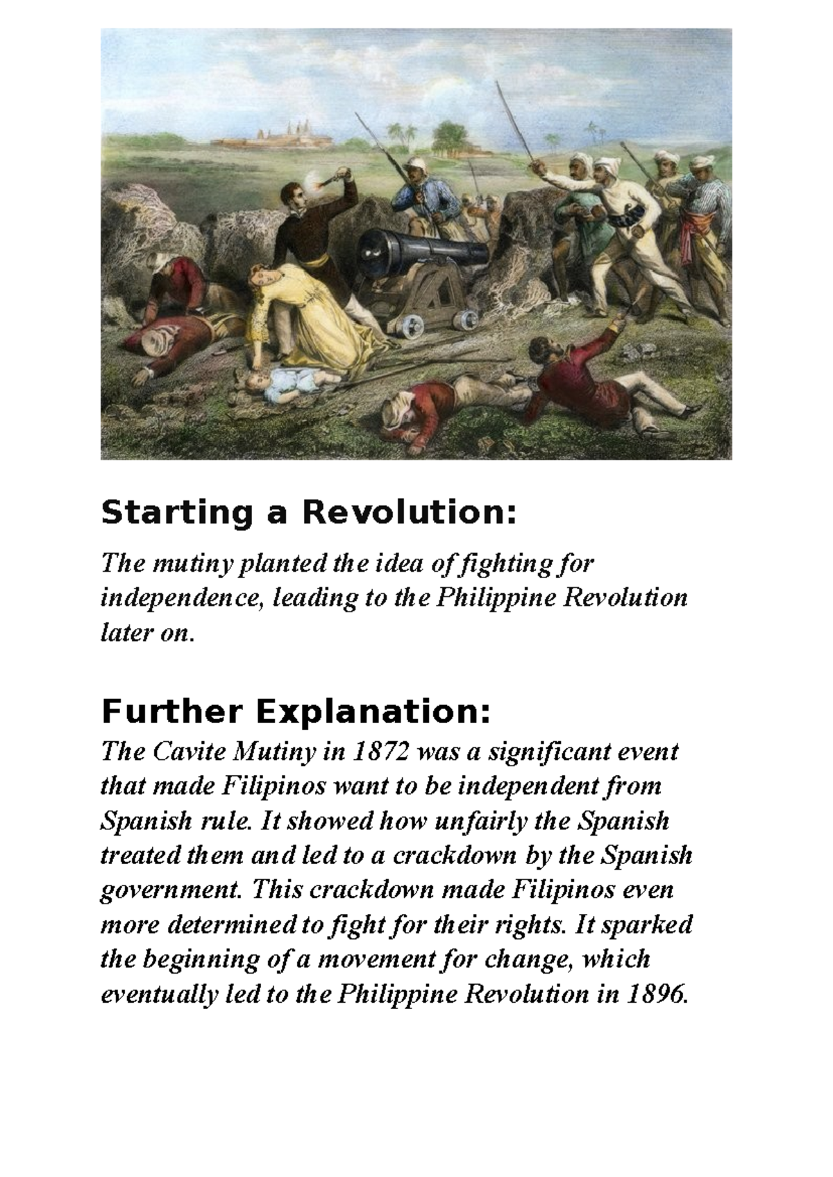 Cavite Mutiny - Starting a Revolution: The mutiny planted the idea of ...