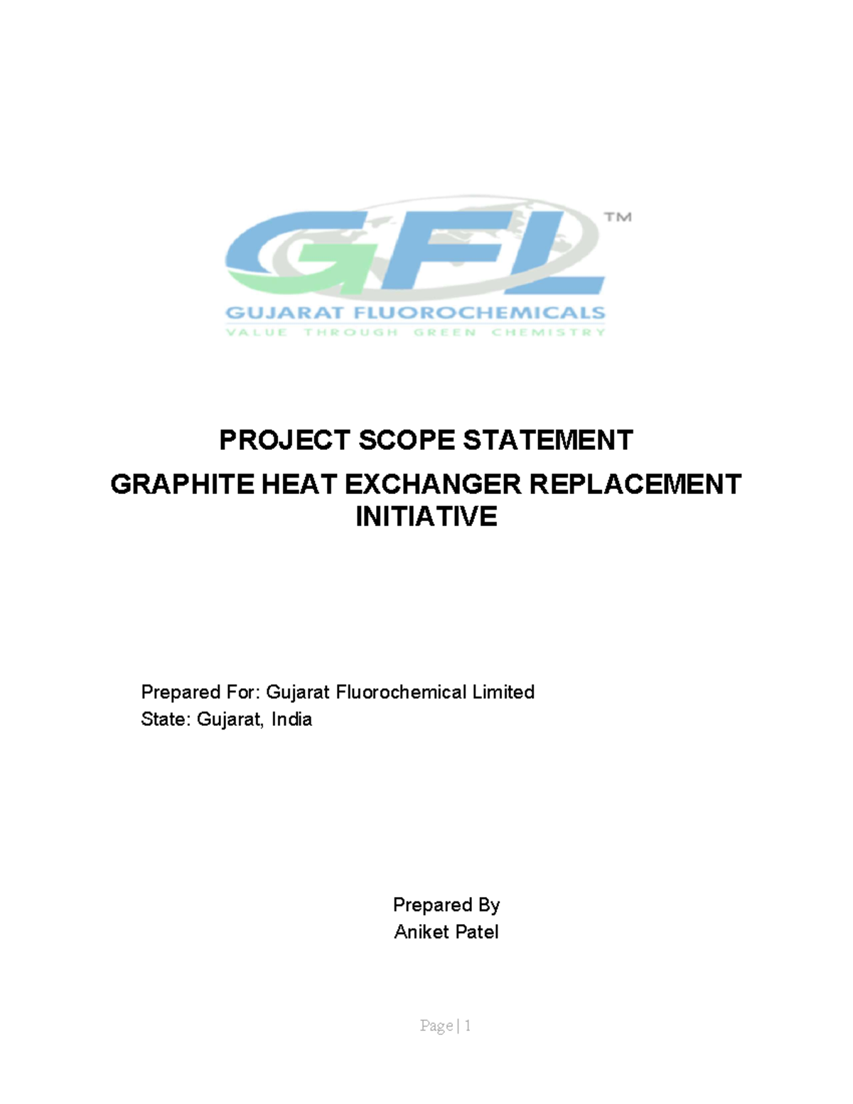 Assignment 2 - Practice - PROJECT SCOPE STATEMENT GRAPHITE HEAT ...