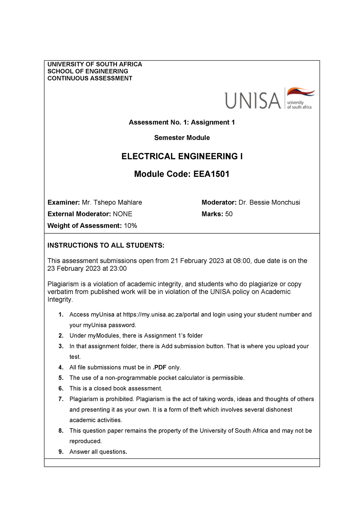 electrical engineering room assignment 2023