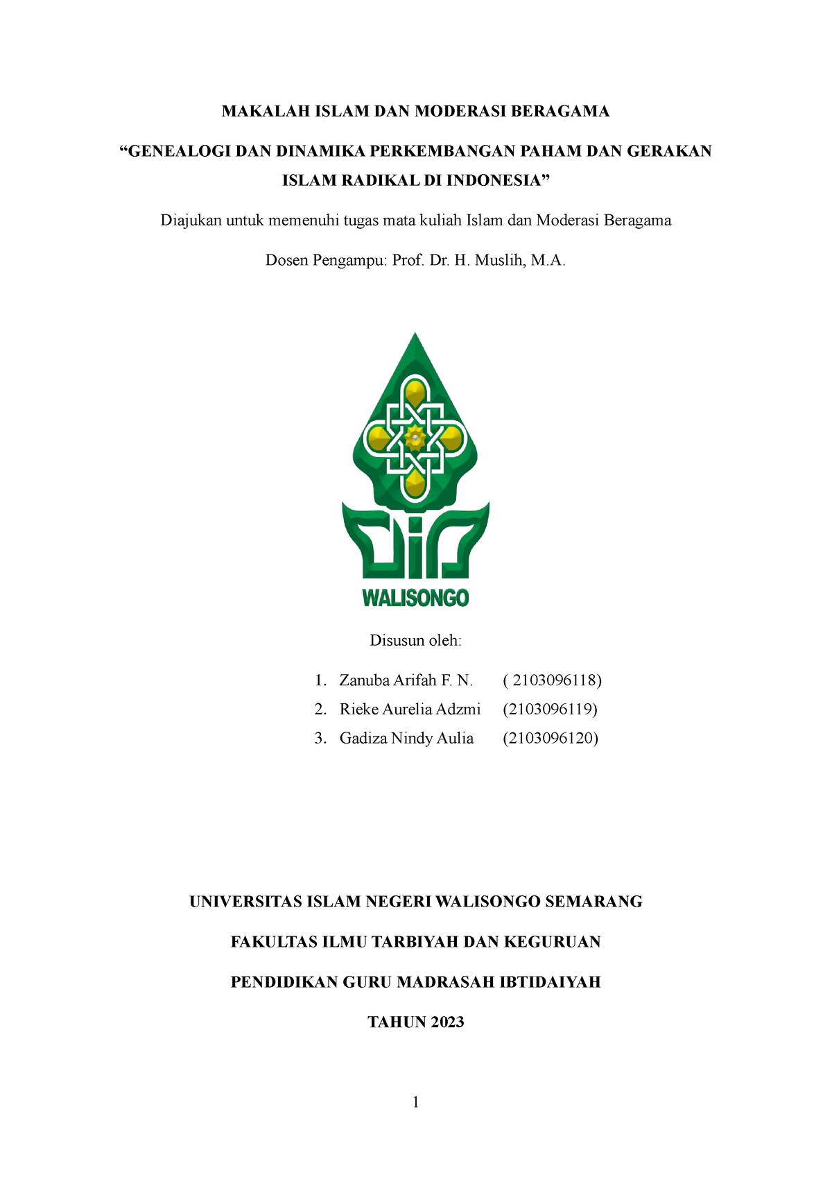 Makalah IMB Kelompokk 10 - MAKALAH ISLAM DAN MODERASI BERAGAMA ...