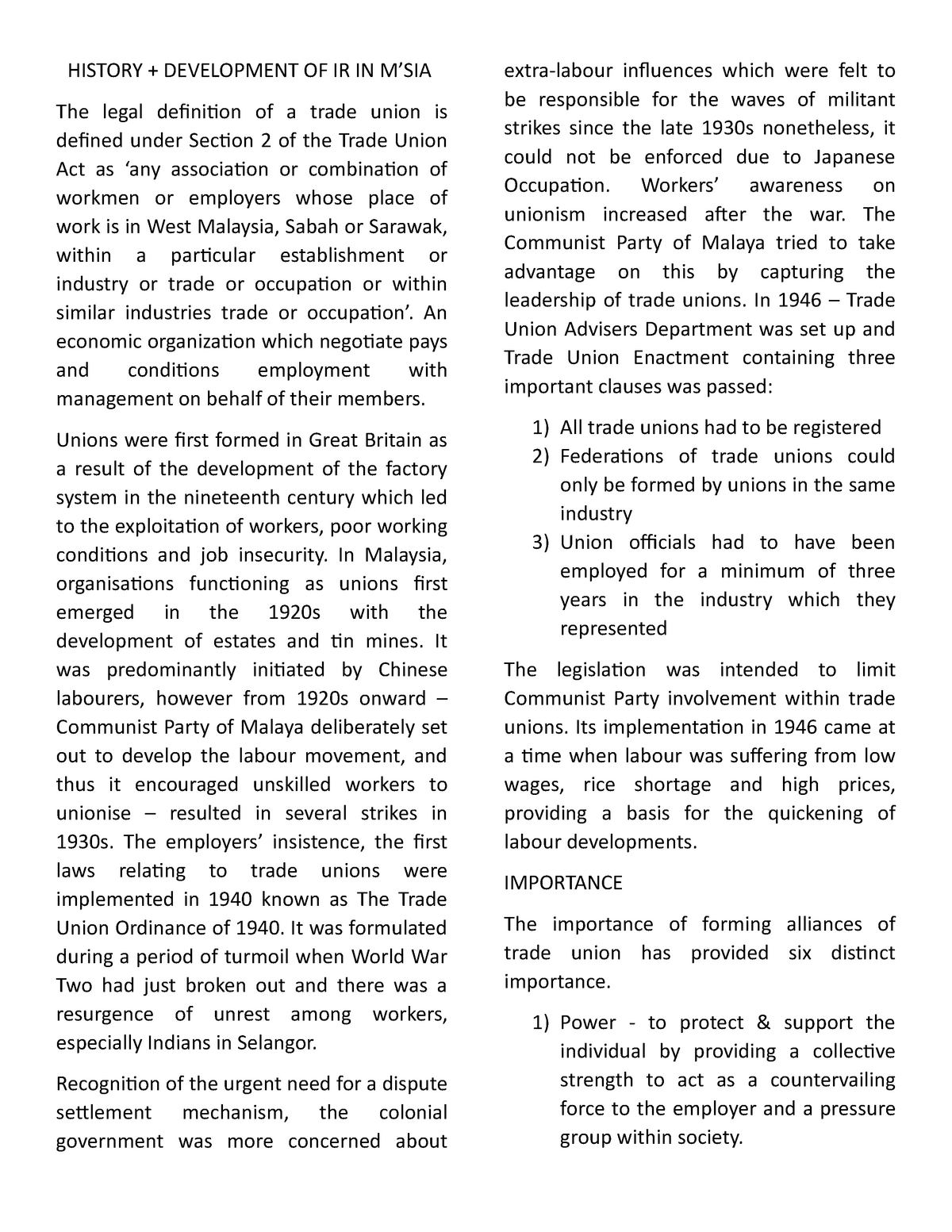 History Hope This Helps HISTORY DEVELOPMENT OF IR IN M SIA The 