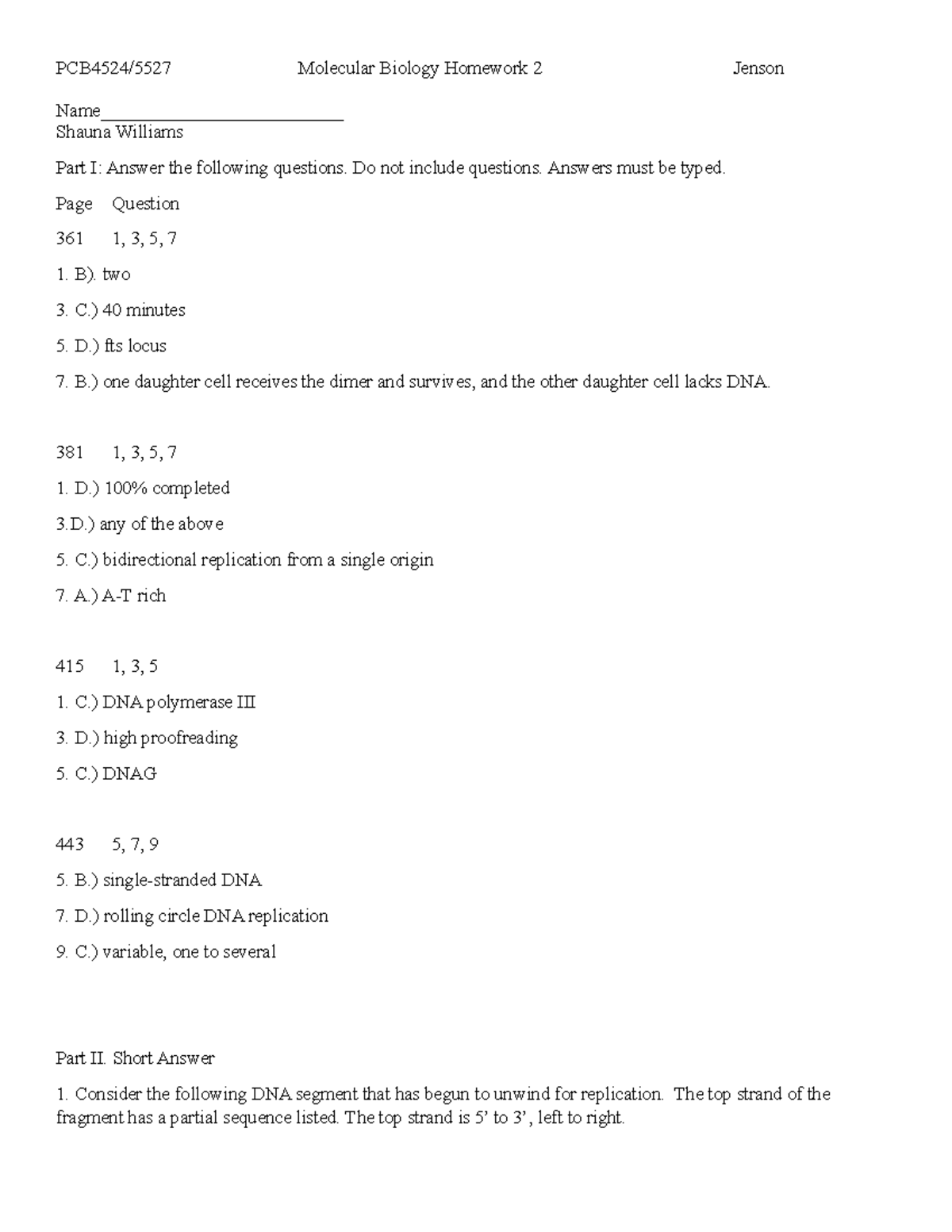 Homework 2-1.docx - PCB4524/5527 Molecular Biology Homework 2 Jenson ...