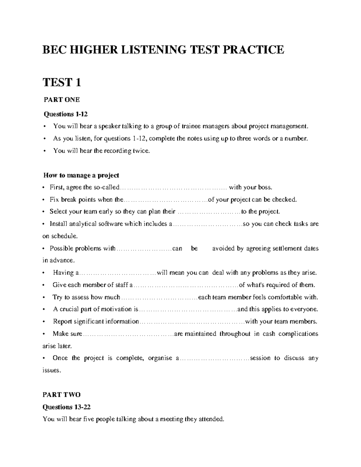 Cb Bec Listening Practice Test – NMSMJK