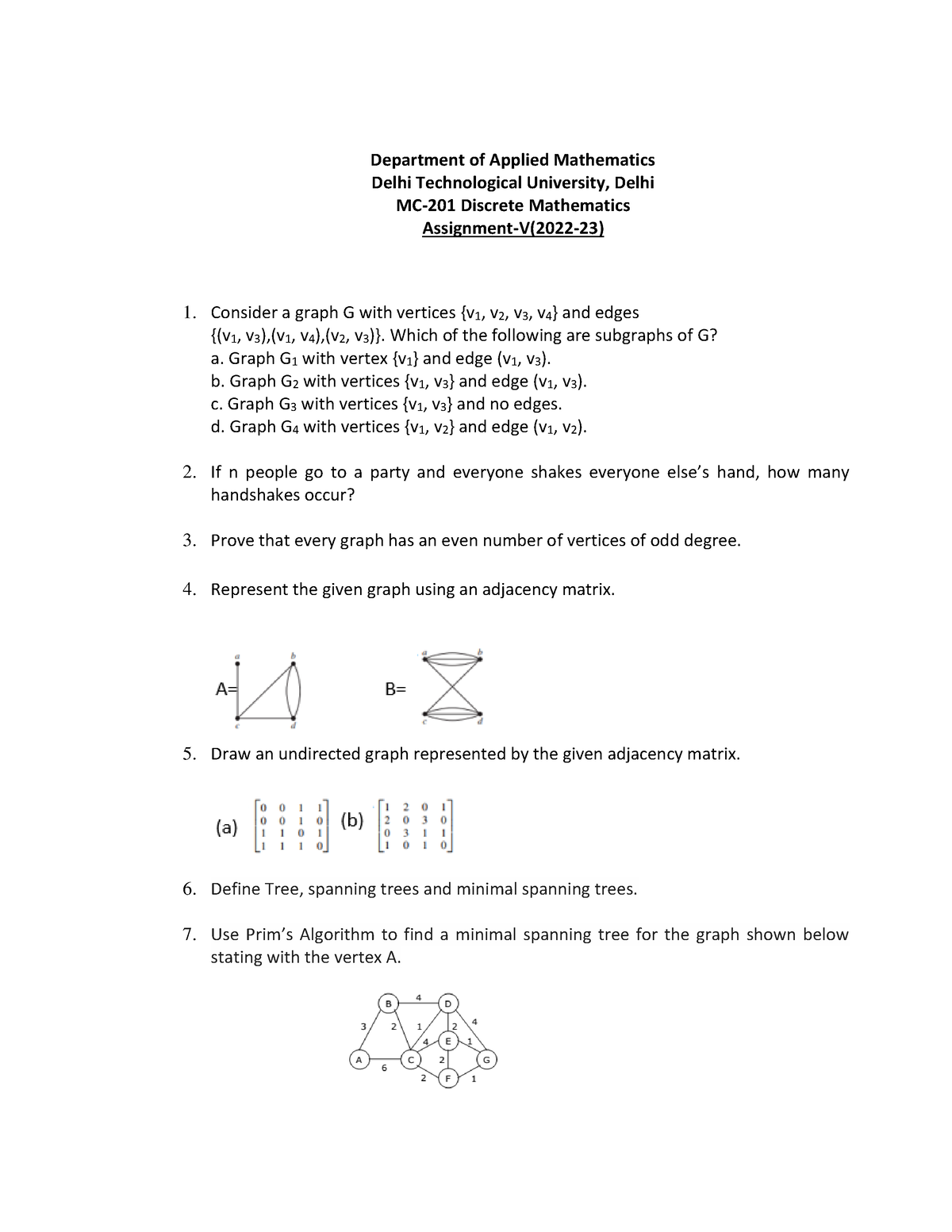 discrete mathematics assignment